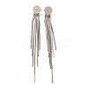 Brass Snake Chain Tassel Stud Earring Findings KK-G510-20P-1