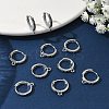 SHEGRACE Brass Micro Pave Clear Cubic Zirconia Hoop Earrings Findings XGR0154P-96P-4