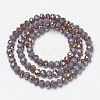 Electroplate Opaque Solid Color Glass Beads Strands EGLA-A034-P4mm-J12-2