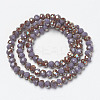 Electroplate Opaque Solid Color Glass Beads Strands EGLA-A034-P4mm-J12-2