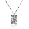 Fashionable 304 Stainless Steel Irregular Textured Rectangle Pendant Necklaces for Women EN2201-2-3