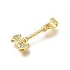Rack Plating Brass Micro Pave Cubic Zirconia Pendants KK-Z086-66G-06-2