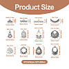  Jewelry 72Pcs 12 Style Tibetan Style Alloy Chandelier Components Links TIBE-PJ0001-01-15