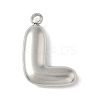 304 Stainless Steel Initial Pendants STAS-S186-12L-P-1