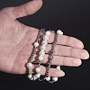 Minimalist Imitation Pearl & 304 Stainless Steel Round Beaded Stretch Bracelets KM8315-2-3