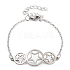 Non-Tarnish Stainless Steel Cable Chain Link Bracelets for Women Men STAS-Z061-01P-08-1