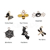 36Pcs 6 Style Light Gold Plated Alloy Pendants ENAM-ZZ0001-05-2