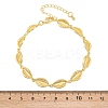Cowrie Shell Shape Brass Link Chain Bracelets for Women BJEW-K248-07B-G-5