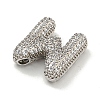 Platinum Plated Brass Micro Pave Cubic Zirconia Pendants KK-L073-001P-M-2