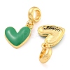 Rack Plating Alloy Enamel Heart European Dangle Charms FIND-B034-20G-03-2