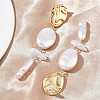Zinc Alloy Dangle Stud Earrings EJEW-L314-01B-3
