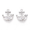 Brass Micro Pave Cubic Zirconia Pendants KK-N267-03A-P-1