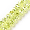 Electroplate Transparent Glass Beads Strands EGLA-H101-03F-1