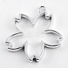 Rack Plating Alloy Sakura Open Back Bezel Pendants X-PALLOY-S047-36D-FF-2