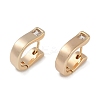 Brass Micro Pave Clear Cubic Zirconia Hoop Earrings EJEW-L292-007G-1