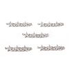 Brass Micro Pave Clear Cubic Zirconia Connector Charms KK-E068-VB074-4