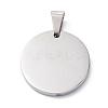 304 Stainless Steel Pendants STAS-Z027-02F-P-3