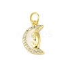 Brass Micro Pave Clear Cubic Zirconia Pendants KK-E111-46G-04-1