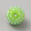 Chunky Resin Rhinestone Bubblegum Ball Beads RESI-CJC0025-02C-2
