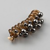 TPU & Zinc Alloy Rose Flower Braided Phone Cord Hair Ties OHAR-WH0014-09B-2