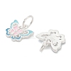 925 Sterling Silver Enamel Pink and Sky Blue Butterfly Charms STER-P071-08S-2