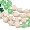 Natural Agate Dyed White Jade & Fossil Beads Strands G-Z135-B02-5