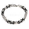 201 Stainless Steel Byzantine Chain Bracelets for Women BJEW-B143-09EBP-4