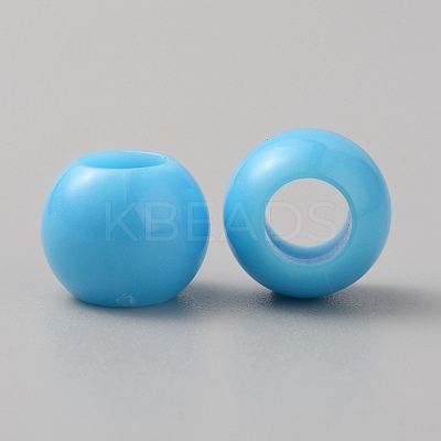 Acrylic European Beads MACR-WH0007-100C-1
