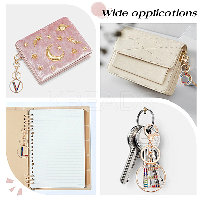 4Pcs 4 Styles Alloy Colorful Rhinestone Keychain KEYC-WR0001-27-1