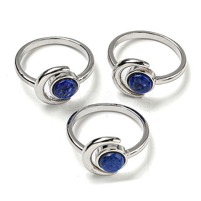 Natural Lapis Lazuli Adjustable Rings RJEW-K269-09P-05-1