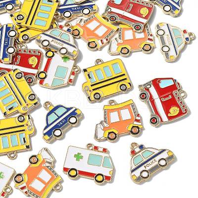 30Pcs 6 Styles Alloy Enamel Pendants ENAM-CJ0004-51-1