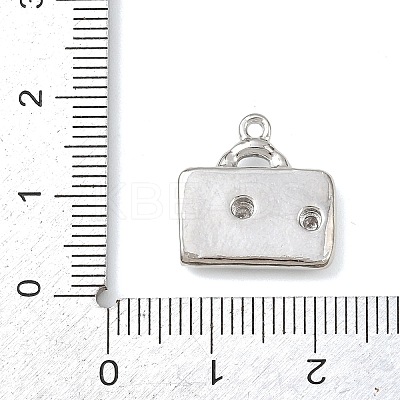 Brass Micro Pave Clear Cubic Zirconia Pendants KK-G545-01P-1