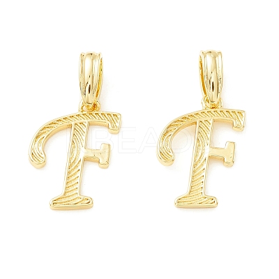 Rack Plating Eco-Friendly Brass Letter Pendants KK-K265-02G-F-1