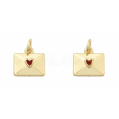 Brass Enamel Charms KK-P338-31G-01-1