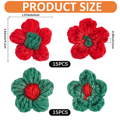30Pcs 2 Colors Combed Cotton Ornament Accessories AJEW-CP0009-40-1