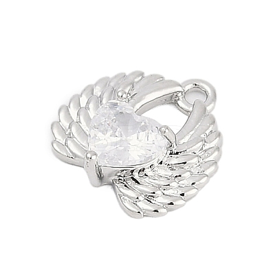Brass Micro Pave Cubic Zirconia Charms LS-ZIRC-P122-01B-P01-1