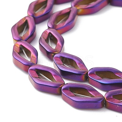 Rainbow Color Baking Paint Electroplate Non-magnetic Synthetic Hematite Beads Strands G-XCP0009-06-1