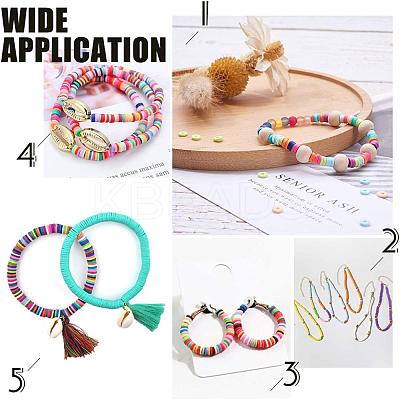 Flat Round Handmade Polymer Clay Bead Spacers X-CLAY-R067-4.0mm-35-1