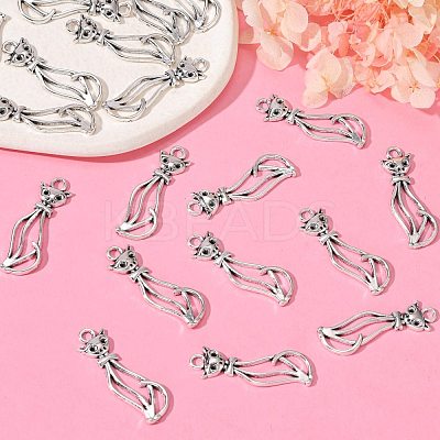 Tibetan Style Alloy Kitten Pendants LF10383Y-NF-1