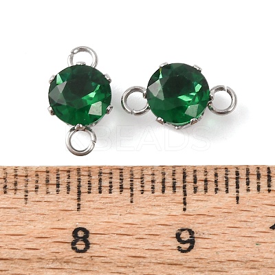 304 Stainless Steel Micro Pave Cubic Zirconia Connector Charms STAS-H240-50P-05-1