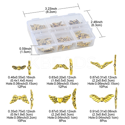 60Pcs 6 Style Tibetan Style Alloy Beads FIND-YW0001-50-1