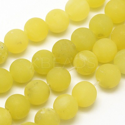 Natural Lemon Jade Round Beads Strands G-D677-6mm-1