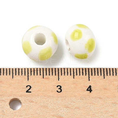 Handmade Porcelain European Beads PORC-C009-01G-1