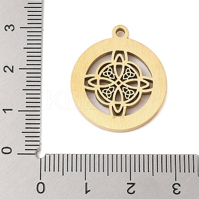 Preserved Fresh Flower 304 Stainless Steel Rhinestone Pendants STAS-S139-01G-08-1