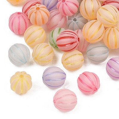 Frosted Transparent Acrylic Pumpkin Beads FIND-B065-05B-1