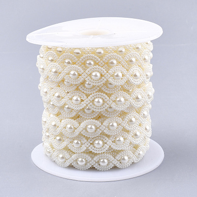 ABS Plastic Imitation Pearl Beaded Trim Garland Strand AJEW-S073-22-1