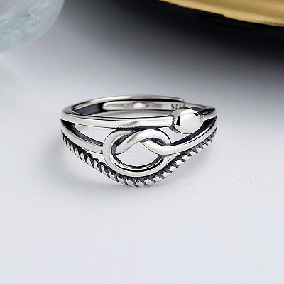 Cross 925 Sterling Silver Adjustable Finger Rings for Women FS-WG7B509-01-1
