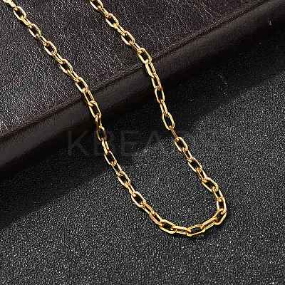 2.5MM 304 Stainless Steel Paperclip Chain Necklaces for Women Men NJEW-A054-03G-1