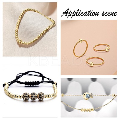 500Pcs 4 Styles Brass Round Spacer Beads KK-CJ0001-79-1
