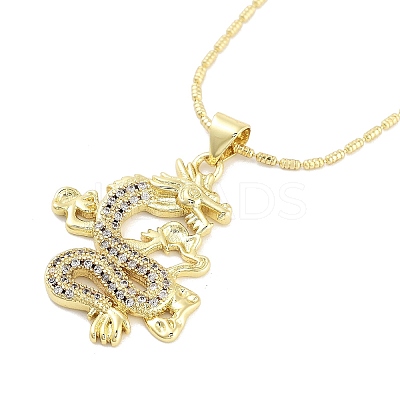 Brass Micro Pave Clear Cubic Zirconia Pendant Necklaces NJEW-Z035-05A-G-1